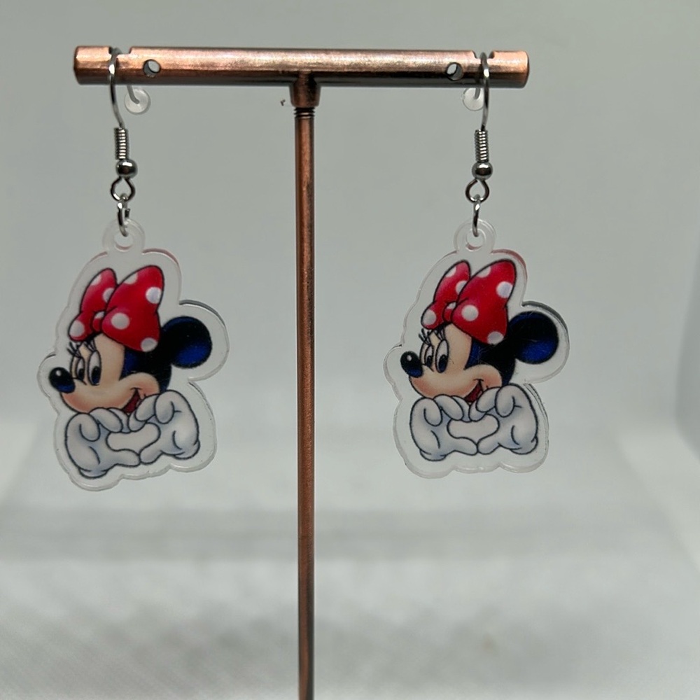 Minnie Mouse Red and Black Earrings